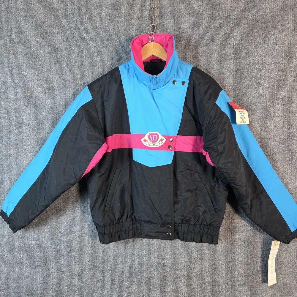 NEW Sergio Valente Ski Jacket Womens L VINTAGE 80s 90s Neon Colorblock DEADSTOCK